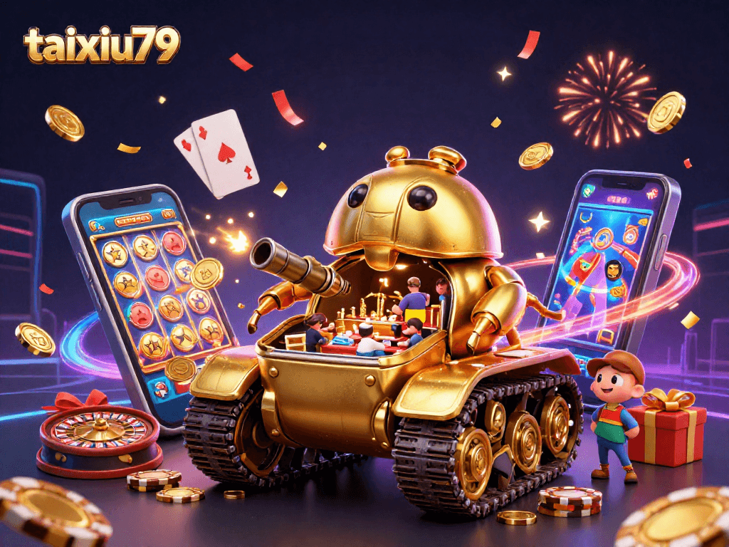 Engage with exciting taixiu79 gameplay within a vibrant casino tank bursting with coin rewards.