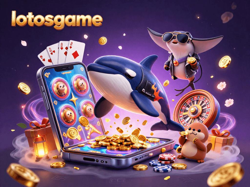 Experience thrilling action in lotosgame with vibrant casino elements and characters.