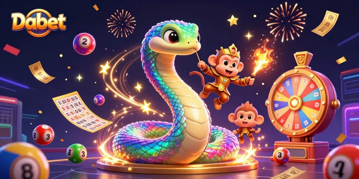 Dabet offers an exciting gaming experience with vibrant lottery elements and engaging characters.