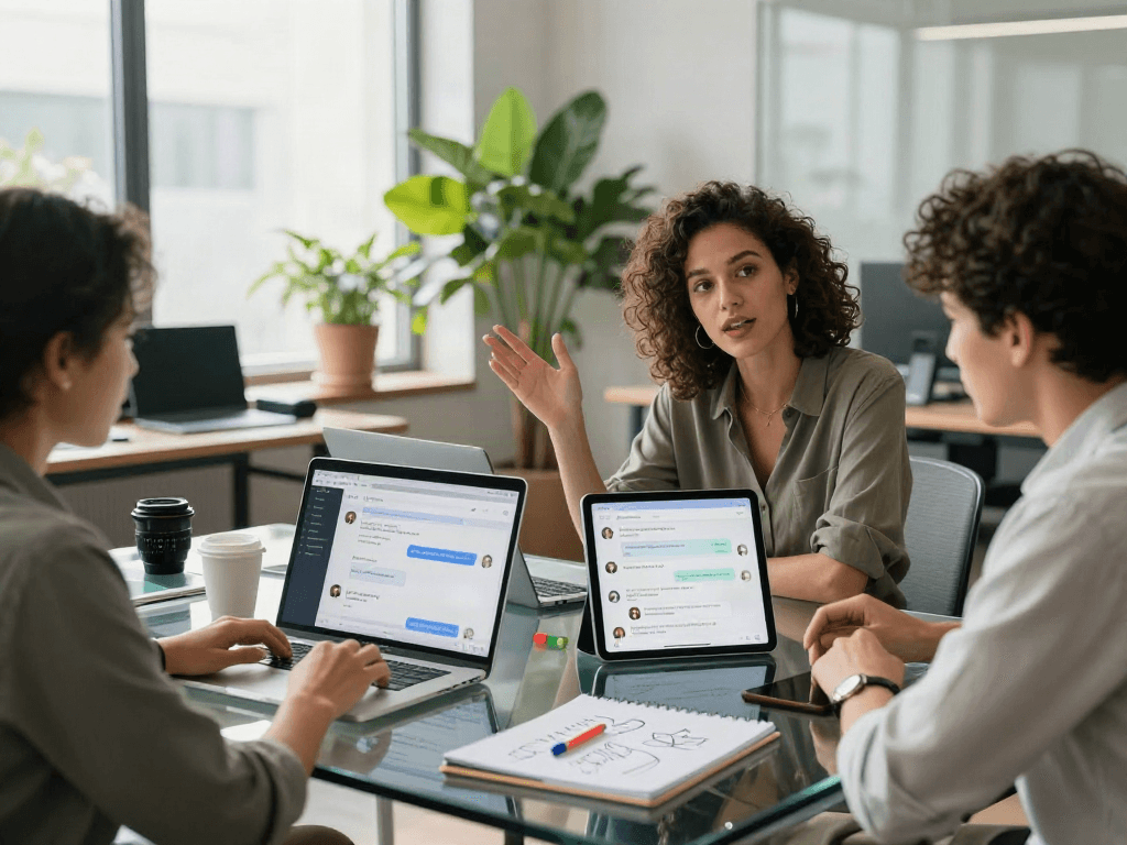 Dynamic collaboration around nsfw AI chat technology in a modern workspace