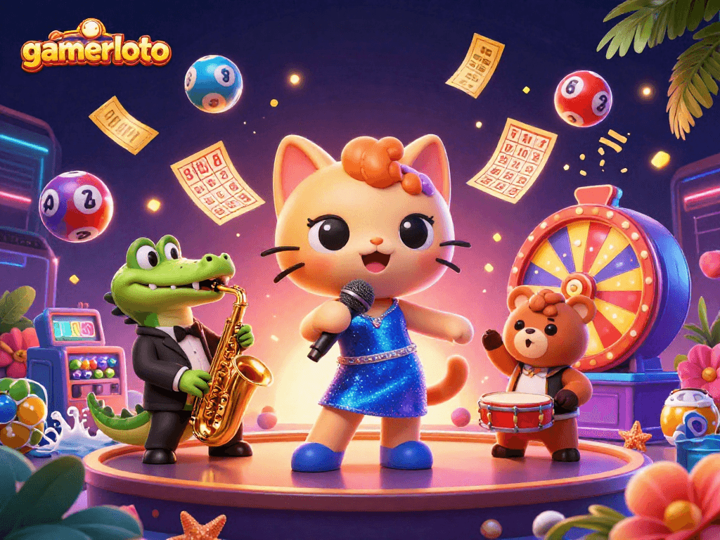 Experience the excitement of gamerloto with our animated carnival of luck featuring vibrant lottery elements.