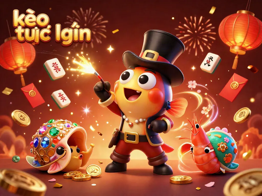 Engage with kèo trực tuyến in a vibrant 3D underwater casino scene featuring whimsical characters and festive elements.