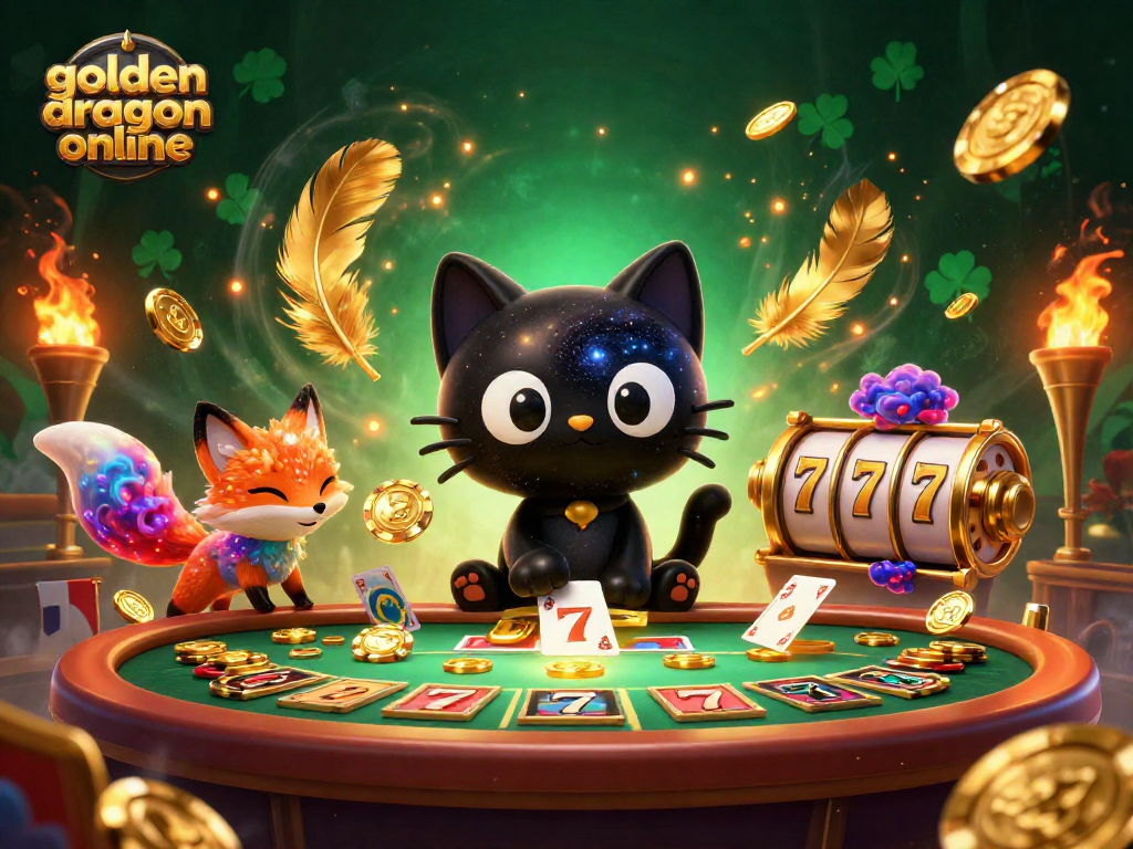 Experience the excitement of golden dragon online with dynamic casino gameplay and vibrant colorful characters.