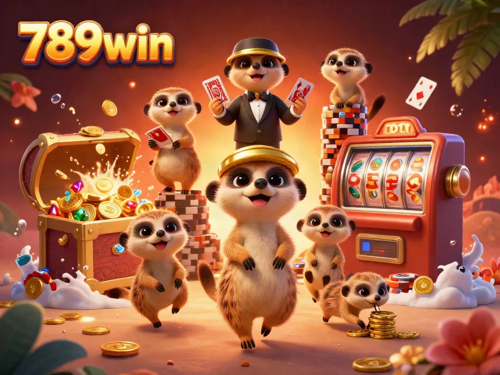 Experience exhilarating gameplay at 789win with meerkats hosting an exciting casino scene.