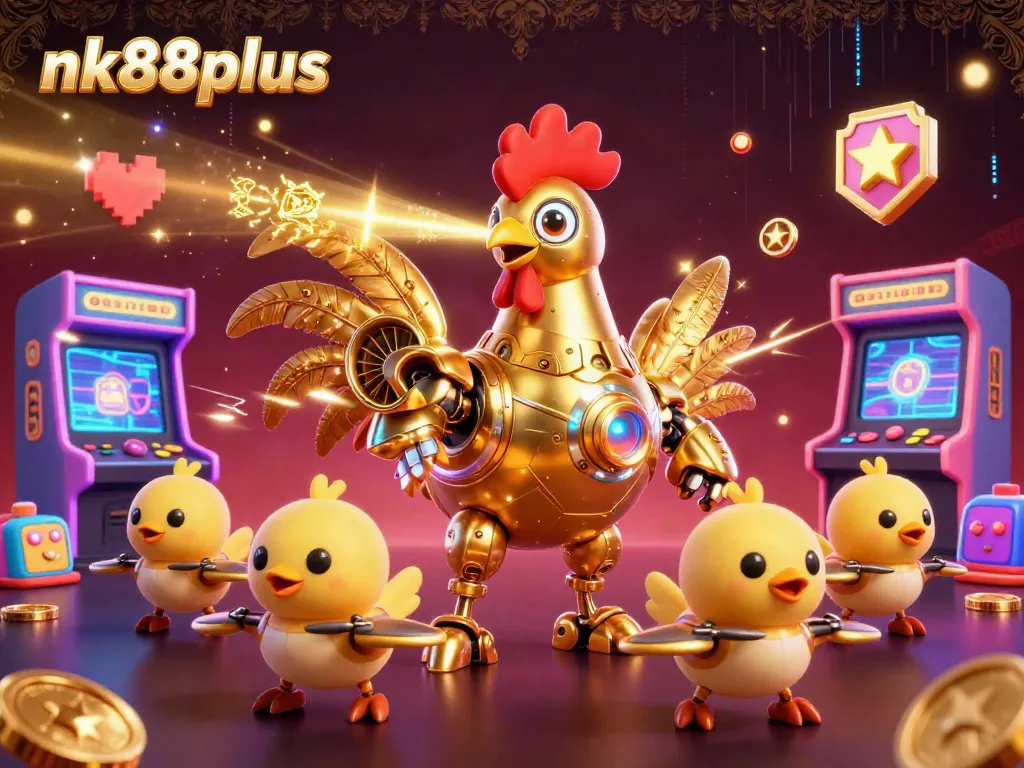 Players engage with vibrant nk88plus casino scene featuring dynamic 3D characters and gaming elements.