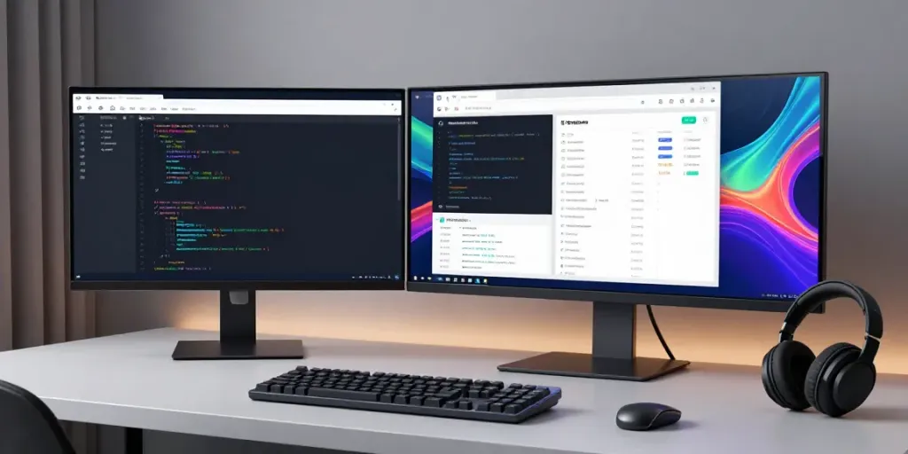 .uk domain registration management in a sleek tech workspace with software development tools.