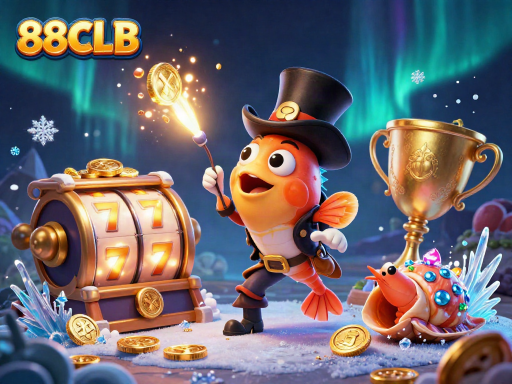 Winning with 88CLB in an exciting casino scene featuring dynamic slot reels and vibrant characters.