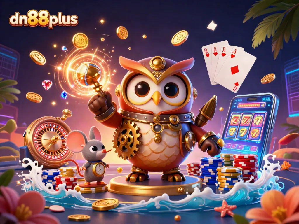 Experience thrilling gameplay with dn88plus in a vibrant casino scene filled with golden coins and dynamic elements.