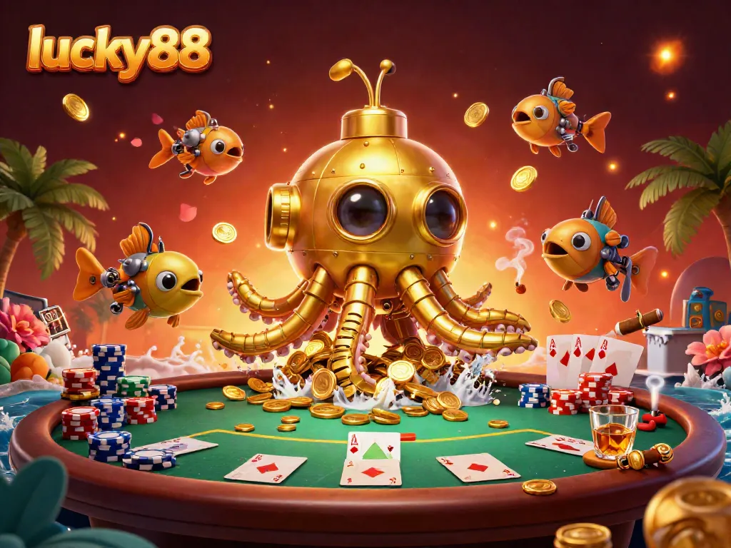 Experience the thrill of jackpot wins at lucky88 with vibrant 3D illustration showcasing casino action.