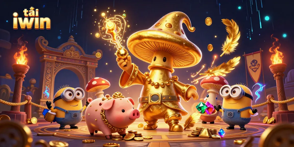 Engage with the magic of tải iwin as golden characters bring vibrant casino treasures to life.