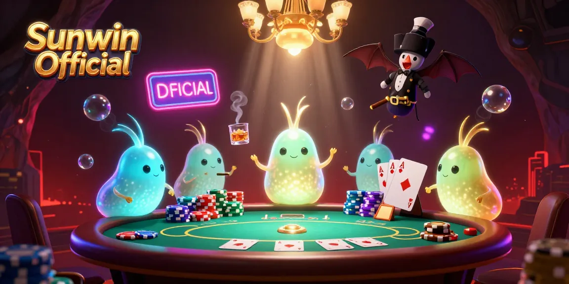 Experience the excitement at Sunwin Official with a glowing casino scene brimming with action.