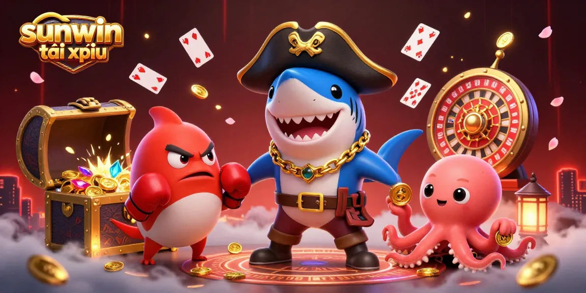 Experience the thrill of sunwin tài xỉu with a vibrant 3D casino scene full of excitement.
