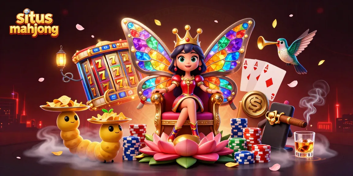 Experience the excitement of situs mahjong with colorful elements and characters in this vibrant scene.