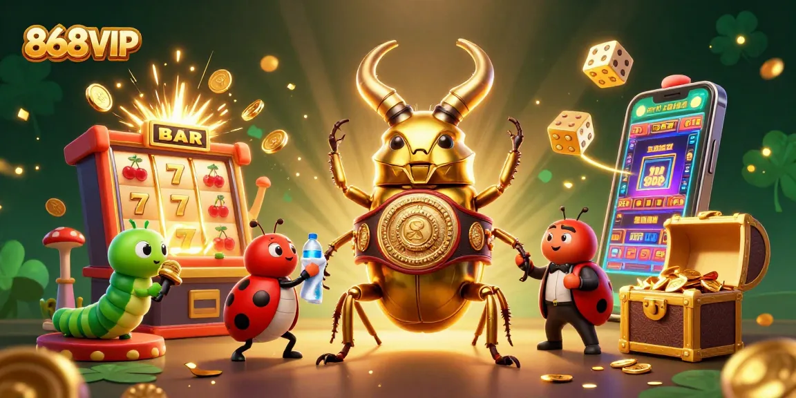 Experience thrilling wins at 868VIP with dynamic casino gameplay depicted in vibrant 3D illustration.