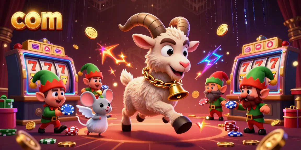 Join the festive chaos at the com casino with the Krampus goat, lively characters, and chaotic gambling action!