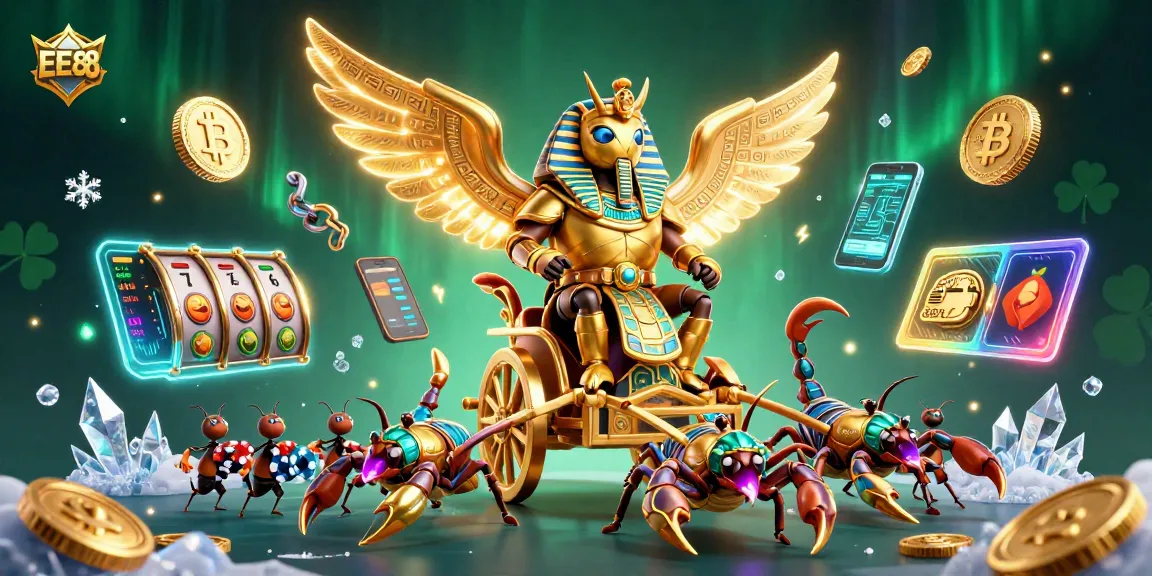 Experience thrilling gameplay and dynamic wins with EE88's vibrant 3D casino illustration.